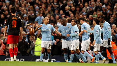 Micah and the Boys Celebrate his goal Reading