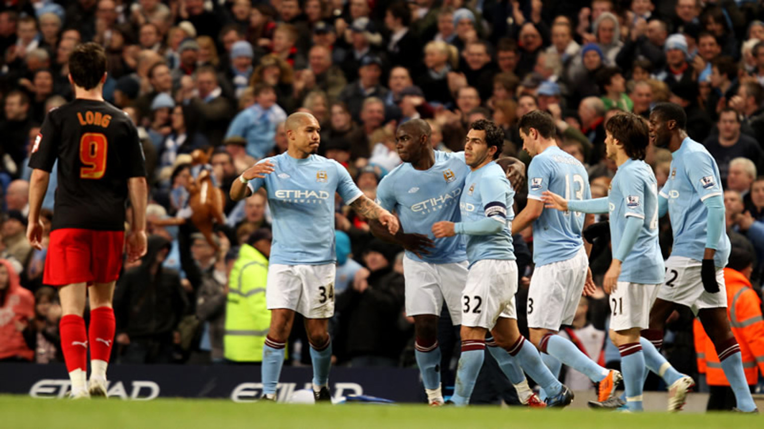 Micah and the Boys Celebrate his goal Reading