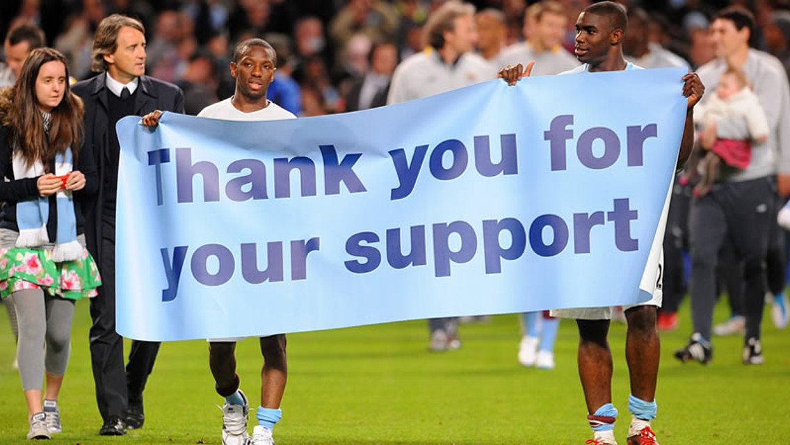 thanks for the support banner stoke parade