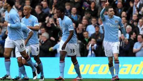 AJ celebrates v Sunderland