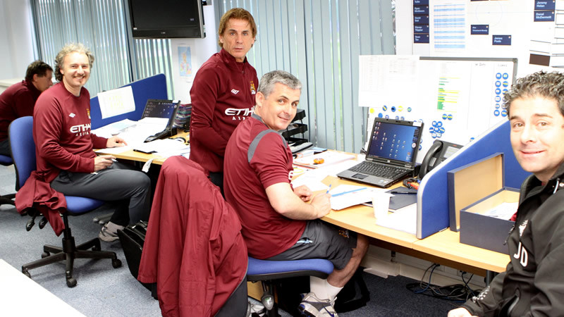 coaches office all smiles 