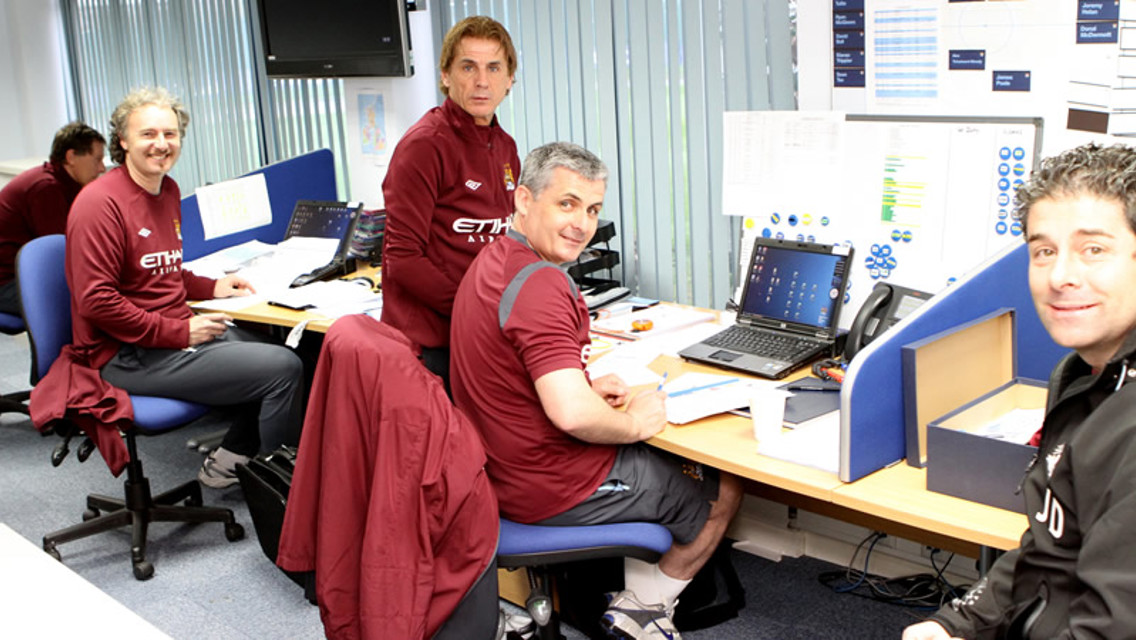 coaches office all smiles 