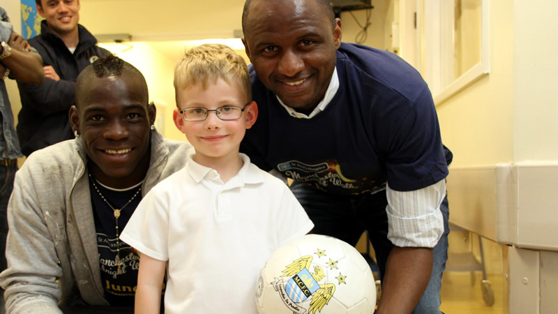 Mario and Patrick Meet young city fan at St Annes
