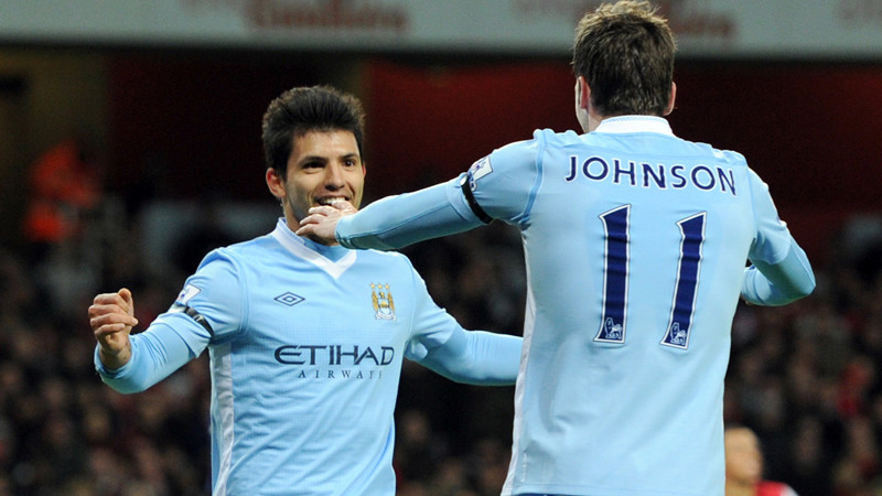 Aguero and Johnson Celebrate