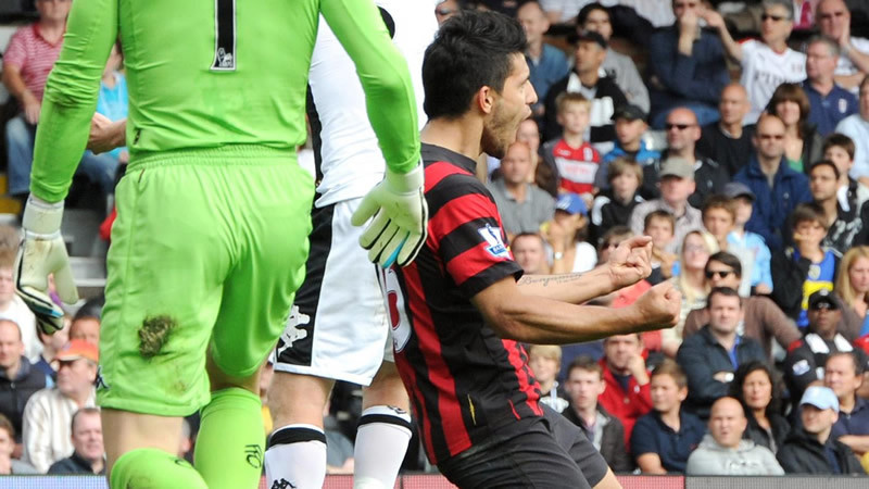Aguero Celebrates Fulham