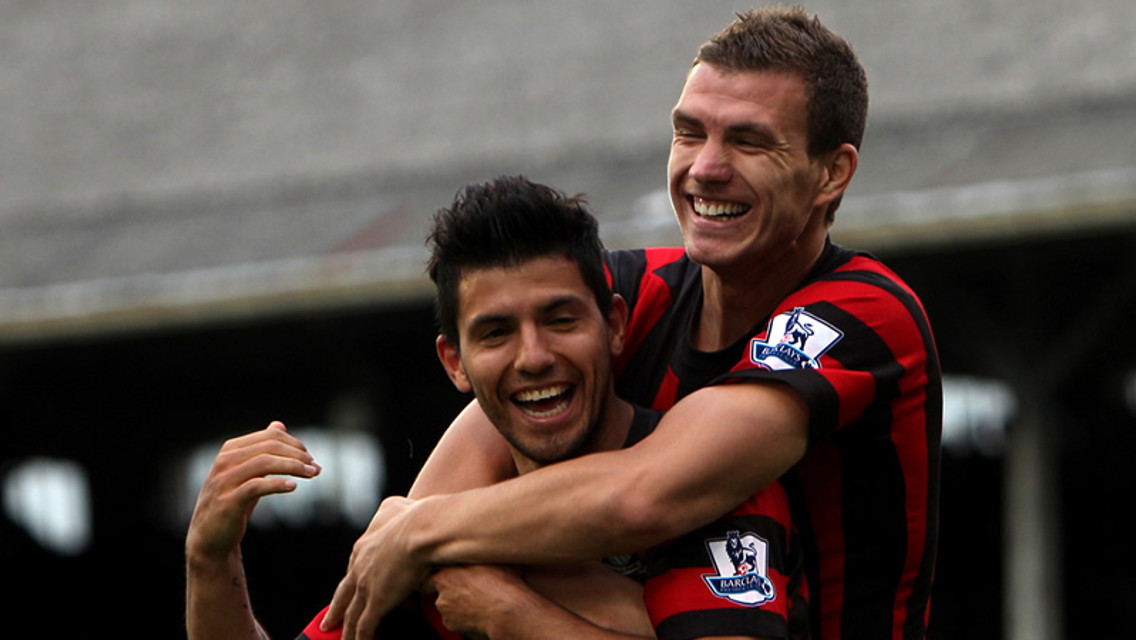 Dzeko Celebrates sergio Goal Fulham