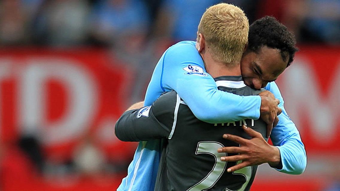 Harty and Lescott celebrate