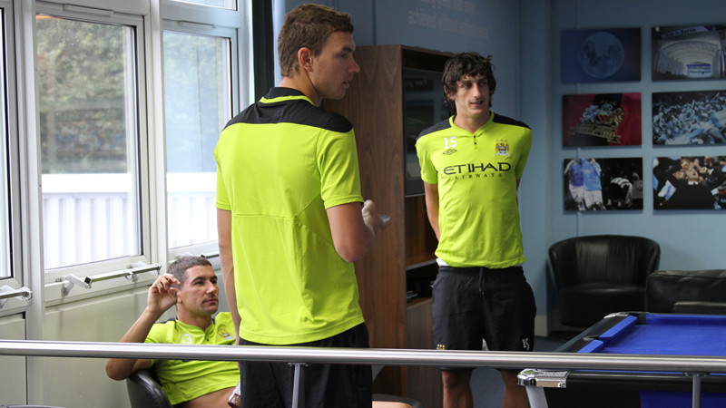 The Balkan crew working out whos playing the next game of pool