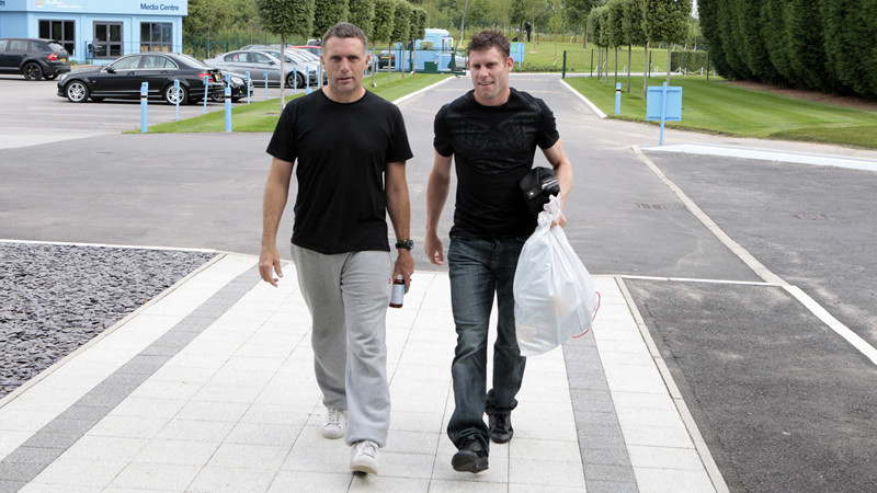 James Milner and Paul Webster physio
