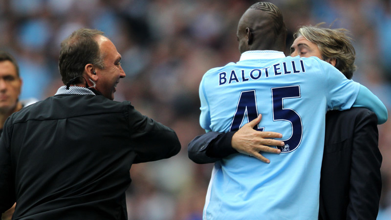 Mario Balotelli and Roberto Mancini