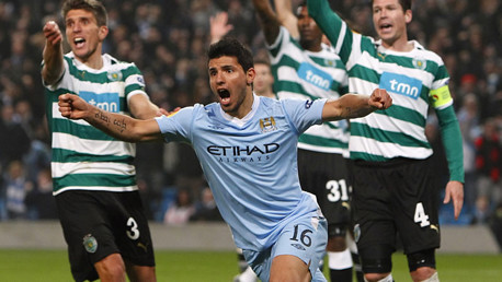 EL City v Sporting Aguero goal 82 mins