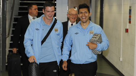 All smiles as they arrive adam and sergio