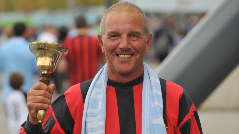 Bell ringer on city square