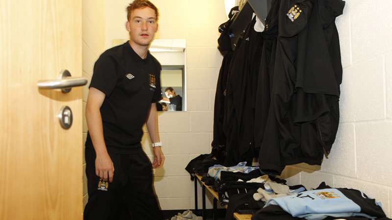 Brandon caught in the kit mans dressing room