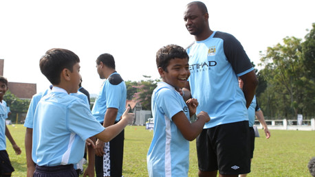 Patrick Vieira at the MCFC School of Football