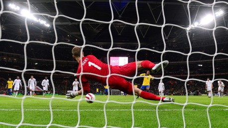 Joe Hart penalty save v Brazil