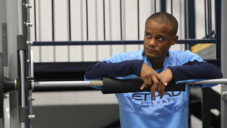 Vinnie is fully focused in training