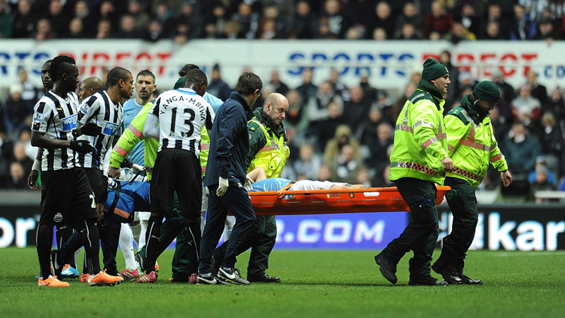 Stretchered off
