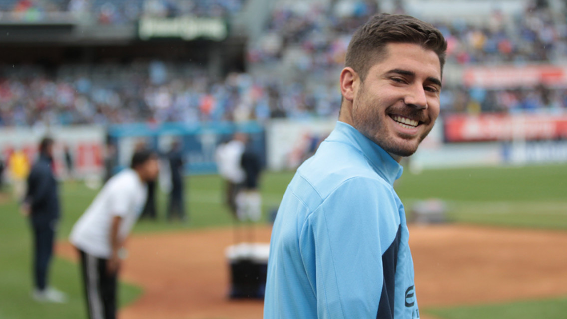 Garcia poses for the camera before kick-off