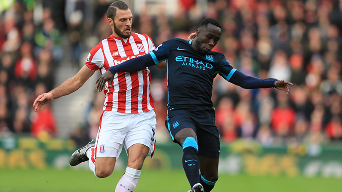 LAST TIME: Bacary Sagna in action on our last trip to Stoke.