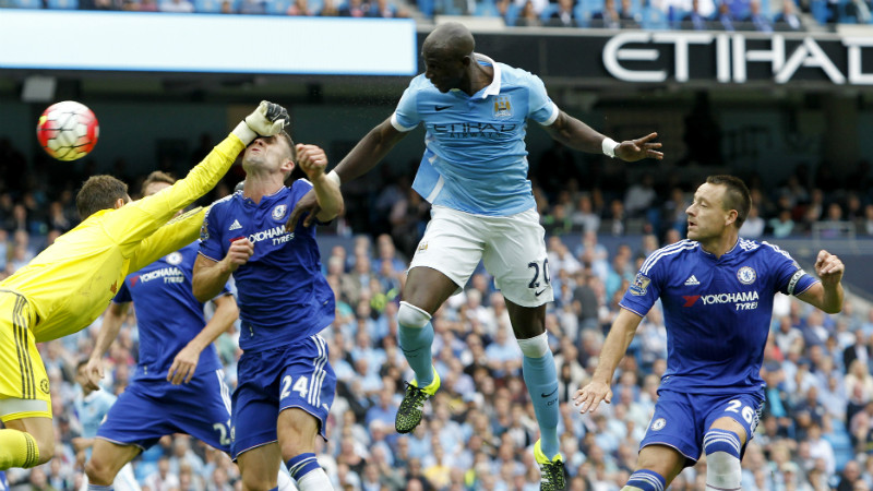 Eliaquim Mangala headed chance