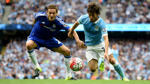 Silva in action against Chelsea