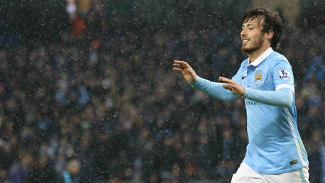 David Silva celebrates scoring against Crystal Palace