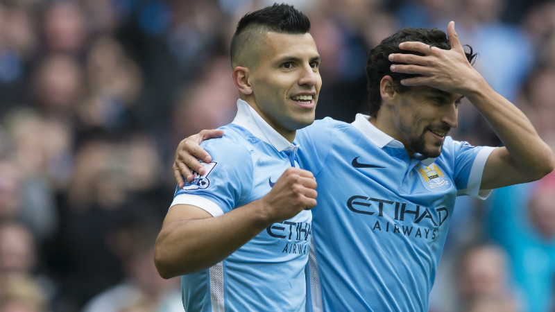 Sergio Aguero and Jesus Navas