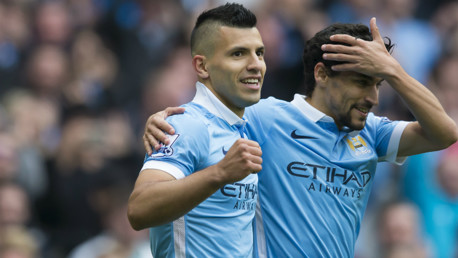 Sergio Aguero and Jesus Navas