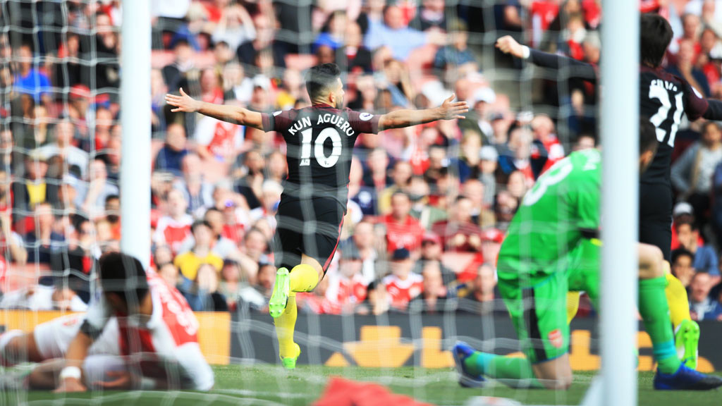 Sergio Aguero celebrates