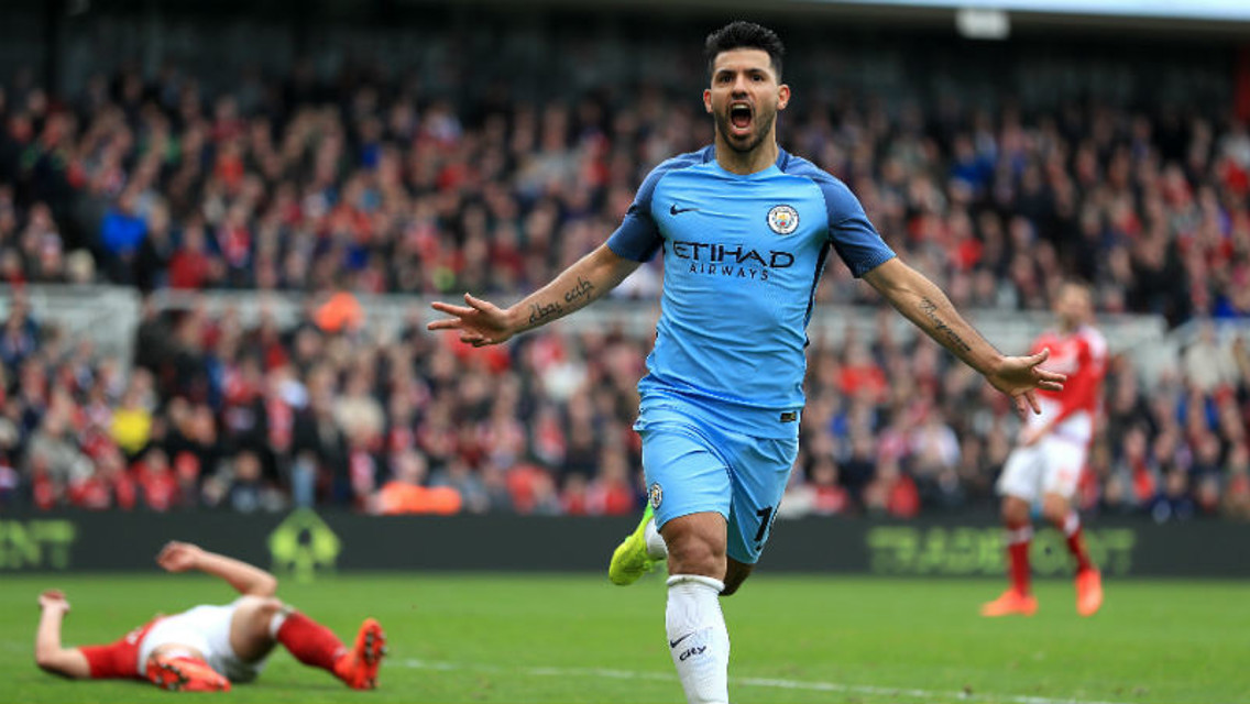 Aguero celebrates