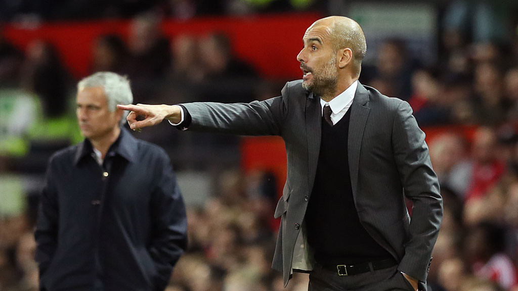 Pep Guardiola on the touchline 