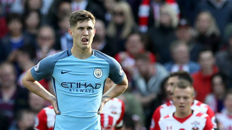 Stones reacts to Southampton's goal