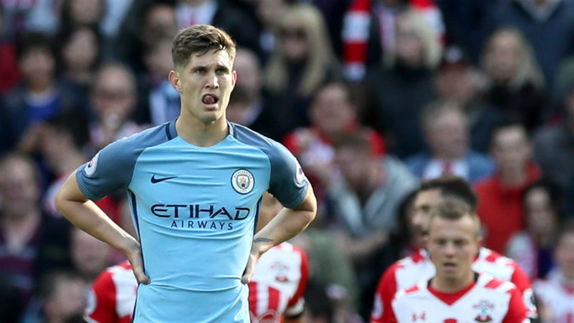 Stones reacts to Southampton's goal