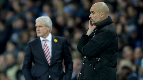 Pep looks on against Stoke