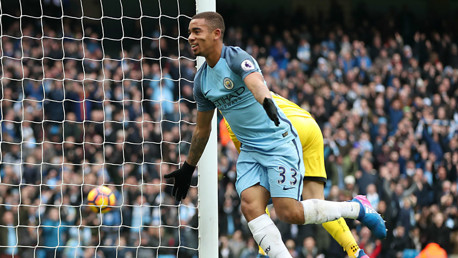 POACHER: Gabriel Jesus was happy with his second goal in a week