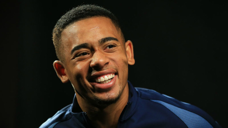 Gabriel Jesus in fits of laughter