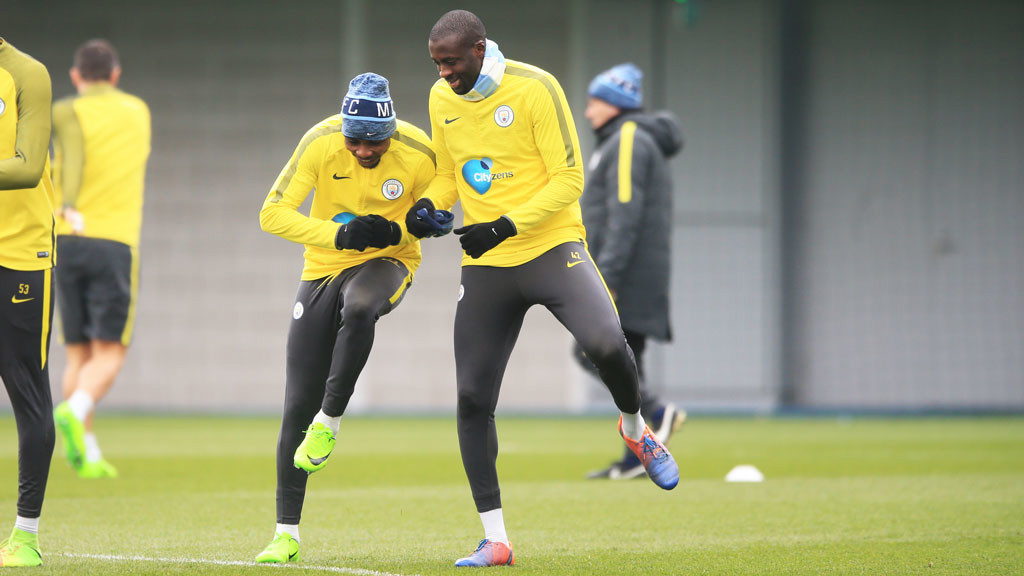 Kelechi and Yaya bump