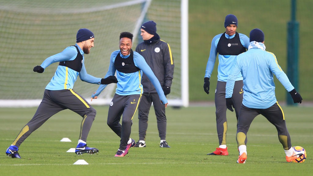 Raheem Sterling laughs