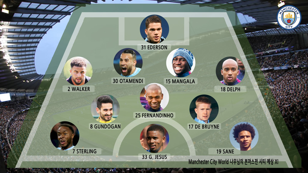 Manchester City World 나무님의 본머스전 시티 예상 XI