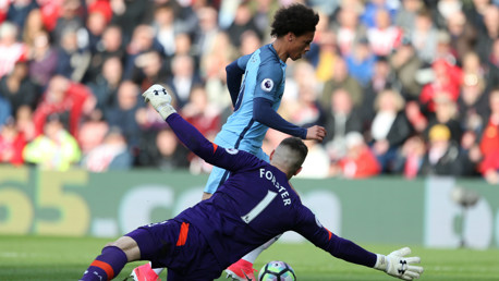 PEN OR NO PEN? : The main talking point of the first half involved Leroy Sane and Fraser Forster.