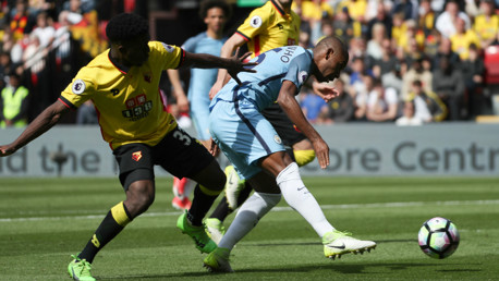 BATTLE: Fernandinho competes for possession