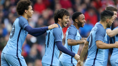 PERFECT START: Silva puts City ahead inside three minutes at the Riverside.