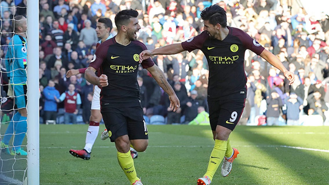 LEVELLER: Aguero is congratulated by Nolito