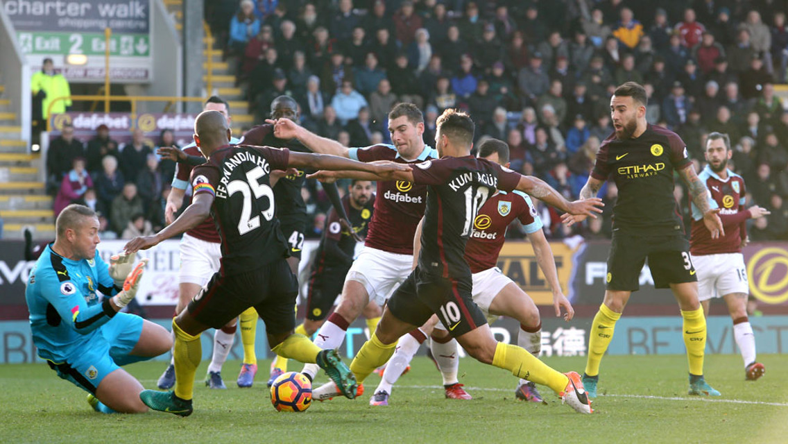 POACHER: Aguero pounces to level the score