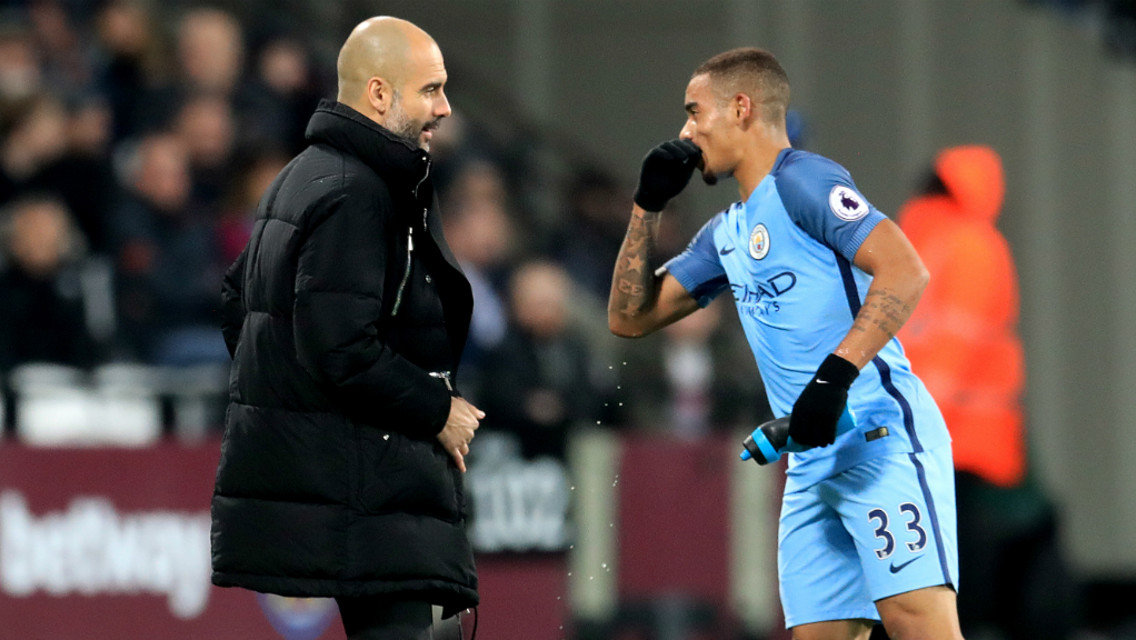 NICELY DONE: Pep Guardiola praises Gabriel Jesus for his display