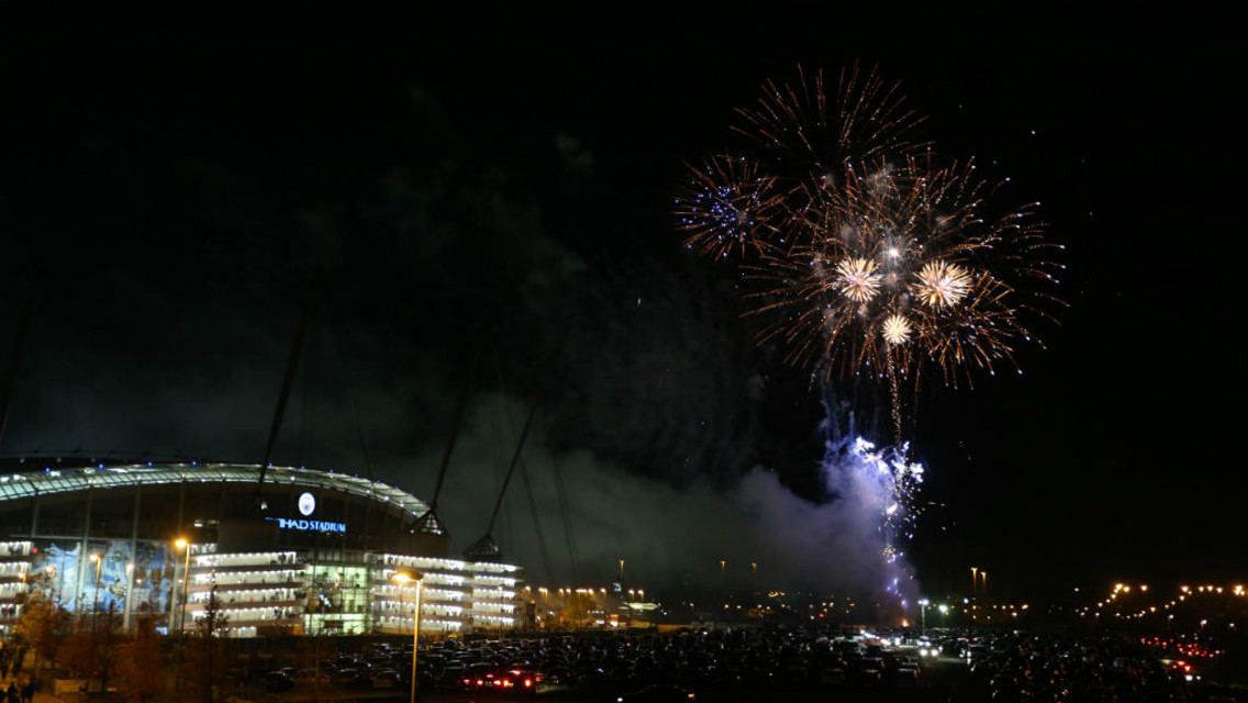 FIREWORKS: The evening began with a bang at the Etihad Stadium