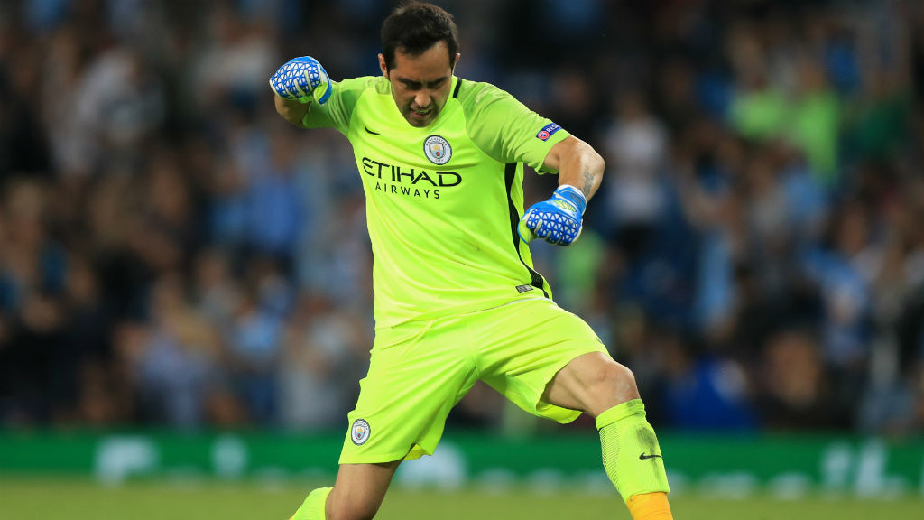 BRAVO! Claudio celebrates City's fourth goal against BMG
