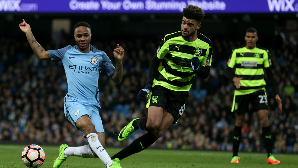 MIDFIELD BATTLE: Raheem Sterling and Philip Billing battle for the ball.