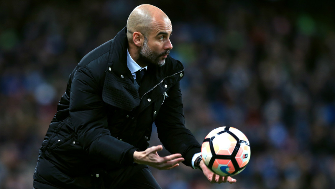 PEP: The City boss hurries up proceedings in the first half.